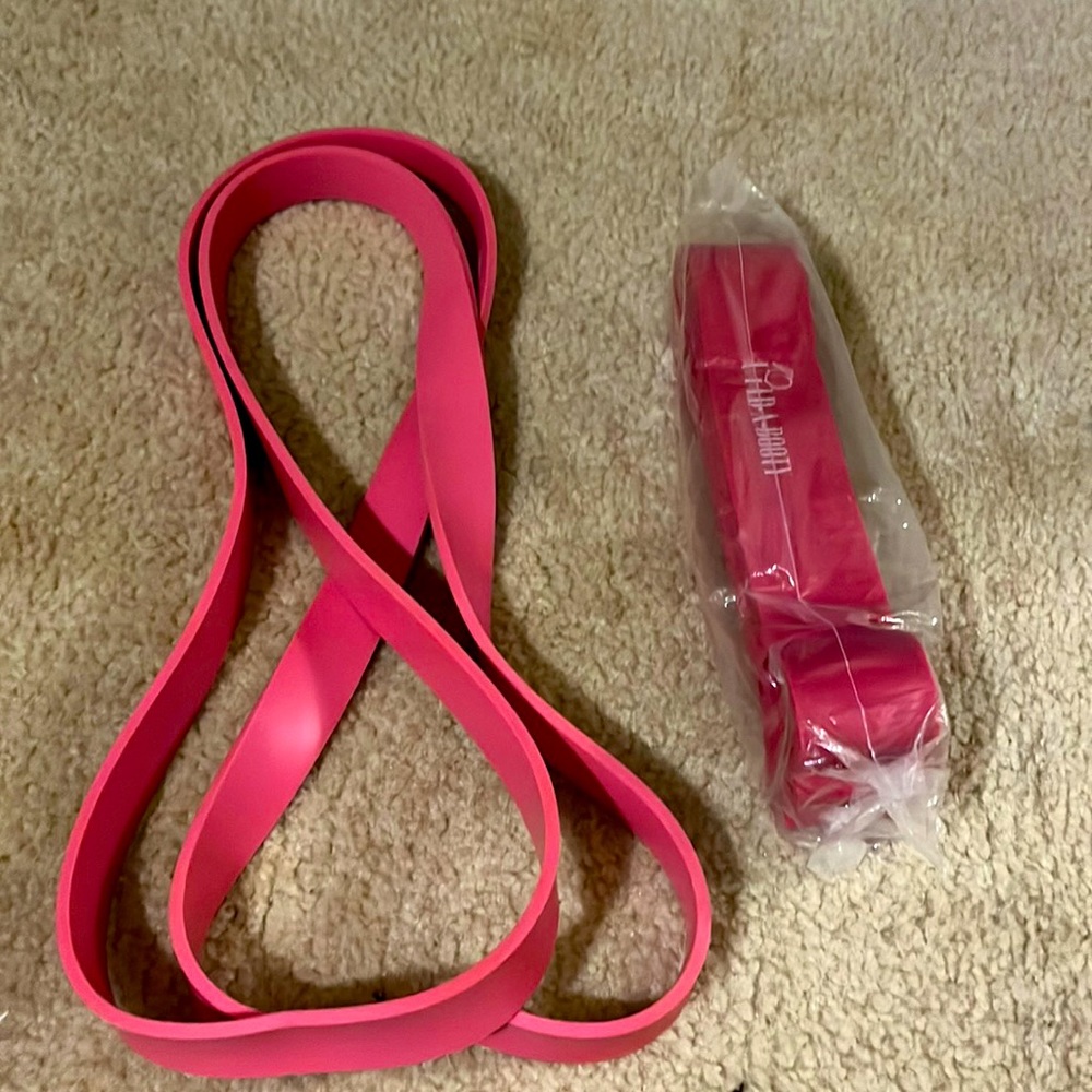 Build a booty bands Rose Pink: Medium (25-80lbs)   
Hot Pink: Heavy (50-120lbs)